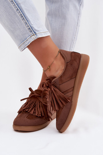 Zapatillas deportivas de mujer con flecos, color marrón, Dorivelle 2