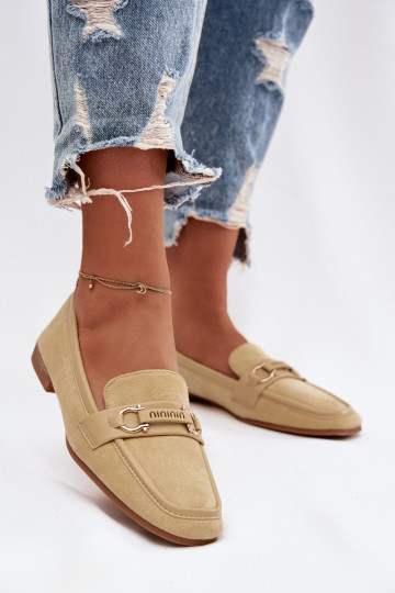 Mocasines de mujer con elementos decorativos color amarillo Evelora 2