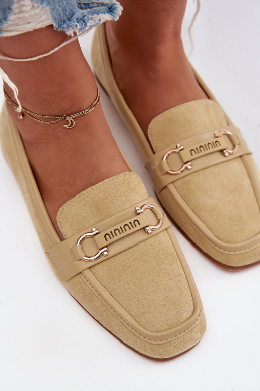 Mocasines de mujer con elementos decorativos color amarillo Evelora