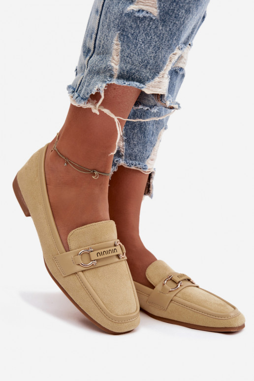 Mocasines de mujer con elementos decorativos color amarillo Evelora