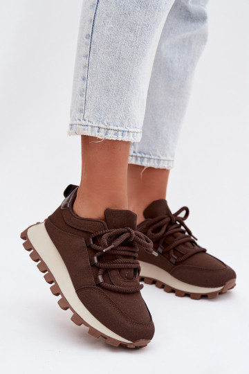 Zapatillas deportivas con plataforma color chocolate Riadella