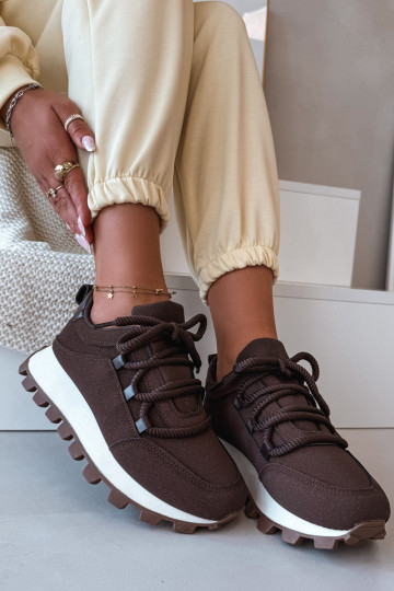 Zapatillas deportivas con plataforma color chocolate Riadella 2