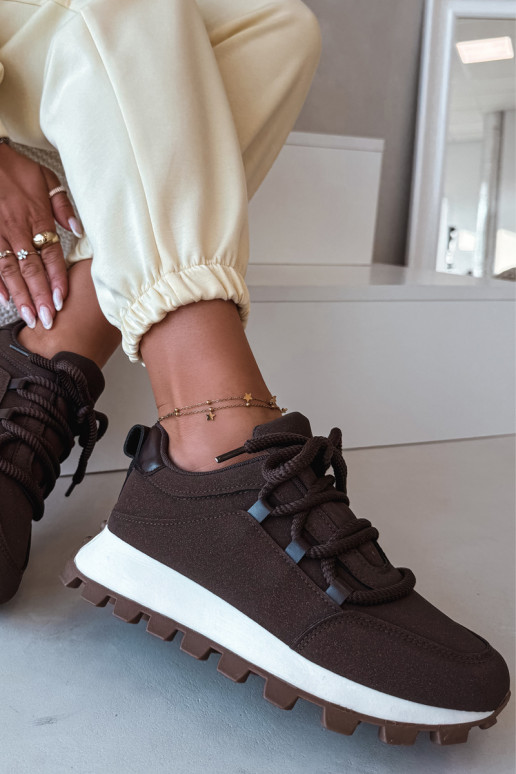 Zapatillas deportivas con plataforma color chocolate Riadella