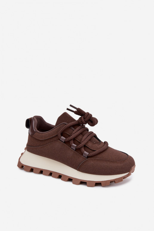 Zapatillas deportivas con plataforma color chocolate Riadella