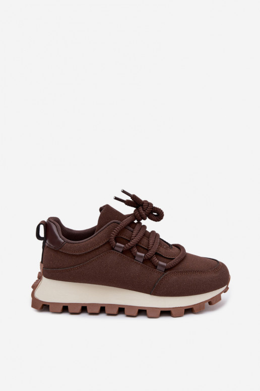 Zapatillas deportivas con plataforma color chocolate Riadella