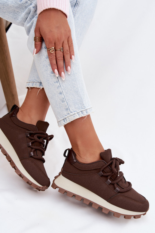 Zapatillas deportivas con plataforma color chocolate Riadella