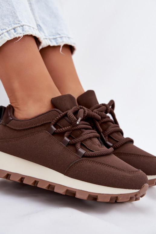 Zapatillas deportivas con plataforma color chocolate Riadella