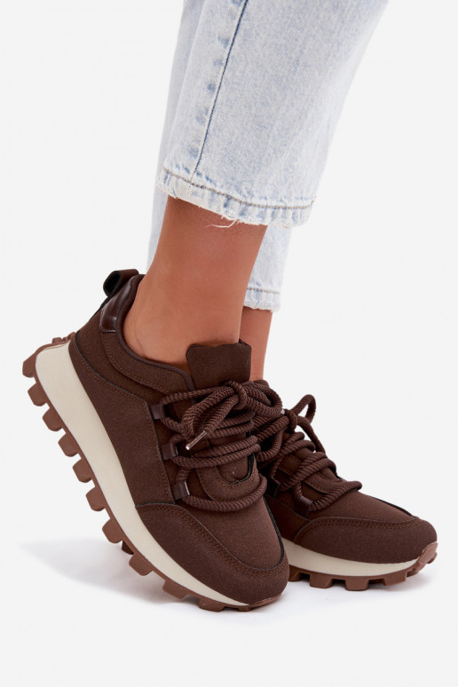 Zapatillas deportivas con plataforma color chocolate Riadella