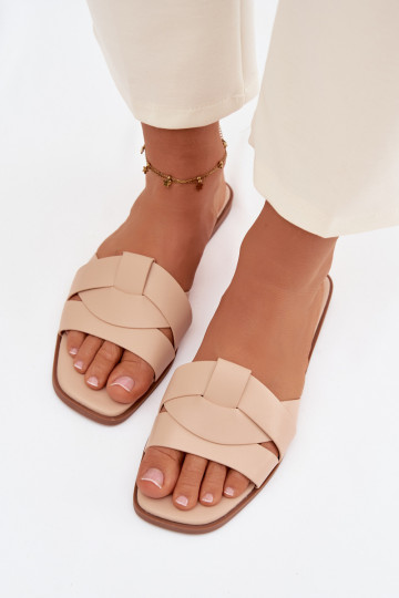 Zapatillas apartamento de mujeres con rayas beige Tiene querissae 2