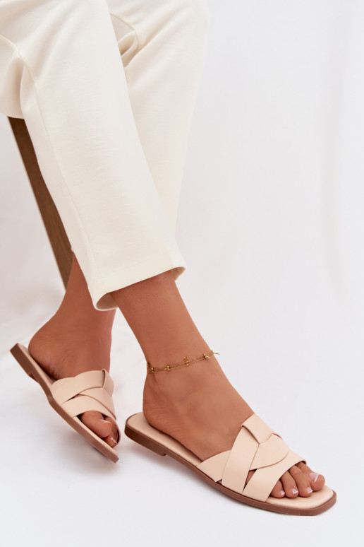 Zapatillas apartamento de mujeres con rayas beige Tiene querissae