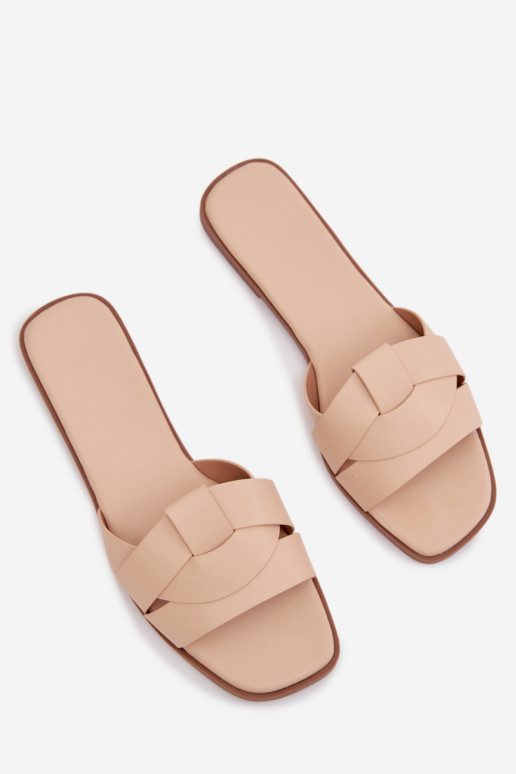 Zapatillas apartamento de mujeres con rayas beige Tiene querissae
