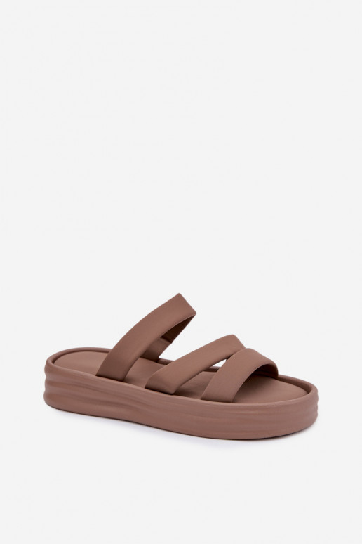  zapatillas de mujer con una plataforma con rayas de color caqui Liorine