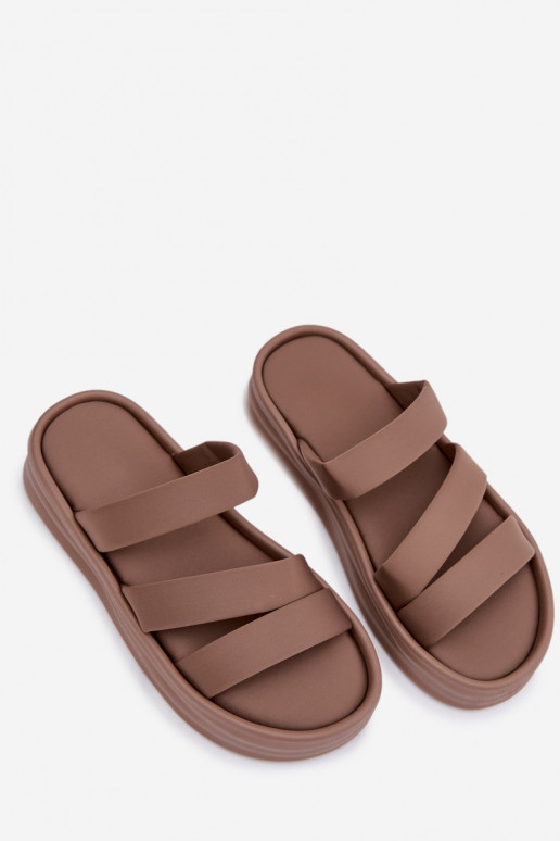  zapatillas de mujer con una plataforma con rayas de color caqui Liorine