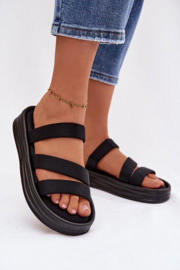 Zapatillas de mujer con plataforma y cintas color negro Liorine 2