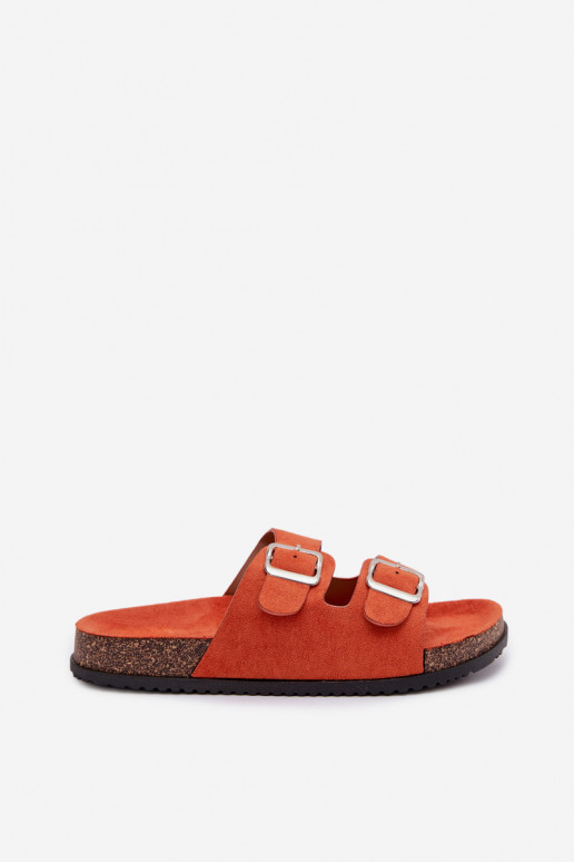 Zapatillas naranjas para mujer Oliena con hebillas