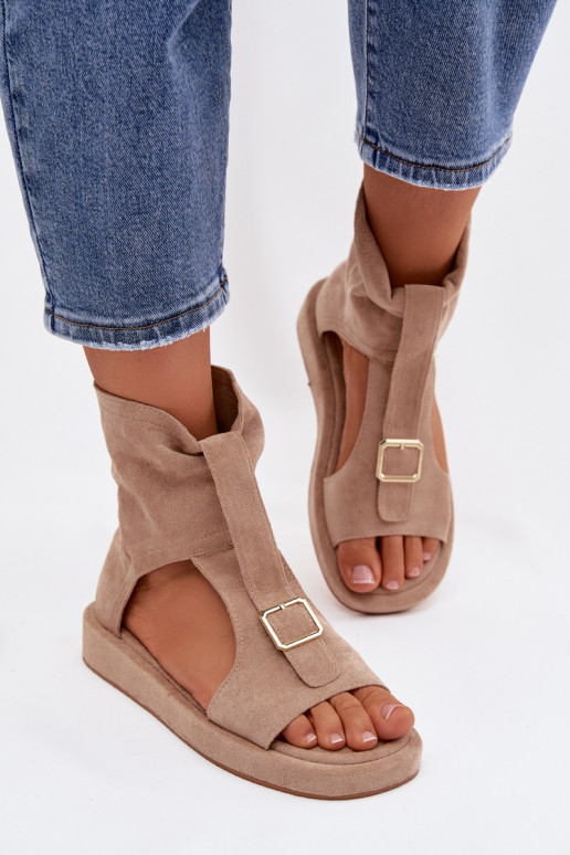 Sandalias de mujer con una bota beige Coralya