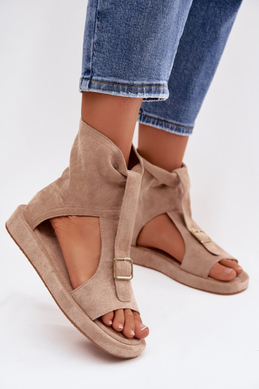 Sandalias de mujer con una bota beige Coralya