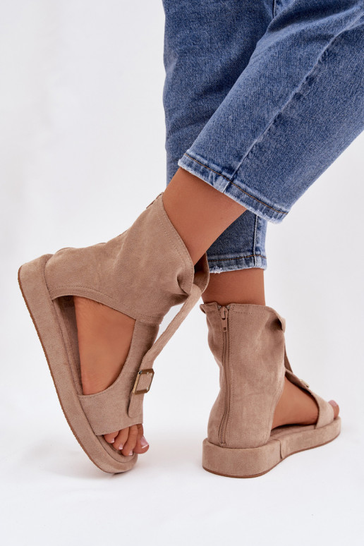 Sandalias de mujer con una bota beige Coralya