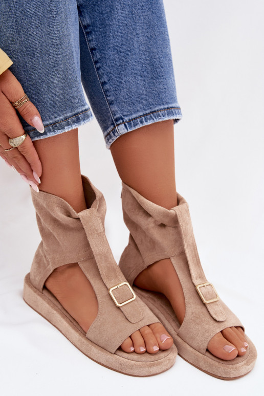 Sandalias de mujer con una bota beige Coralya