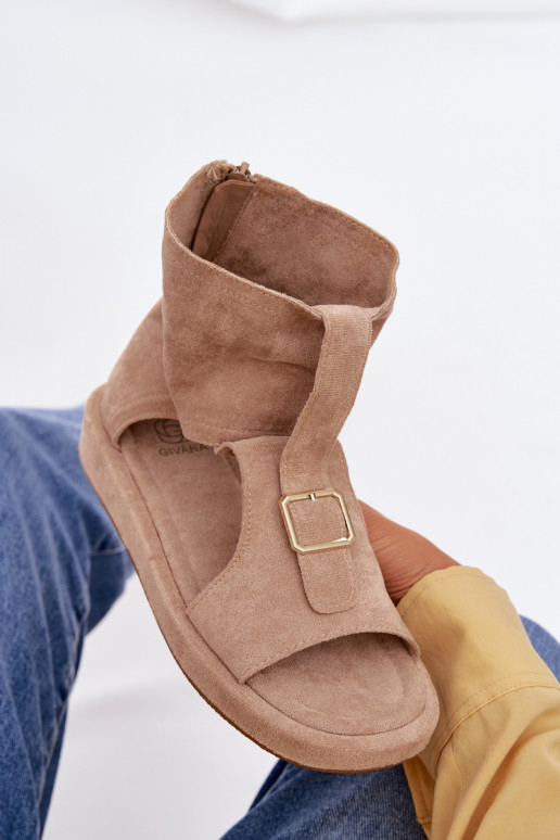 Sandalias de mujer con una bota beige Coralya