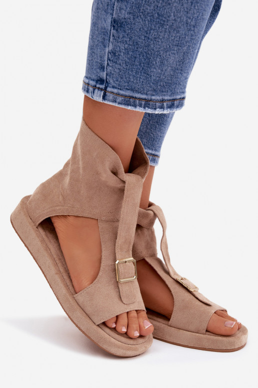 Sandalias de mujer con una bota beige Coralya