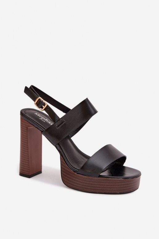 Sandalias de tacón alto para mujer. y plataforma Eko Piel de color negro Hanelia