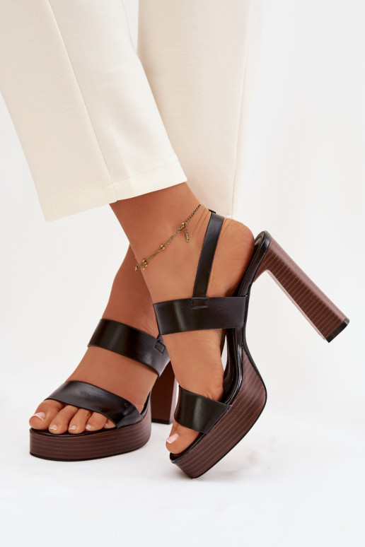 Sandalias de tacón alto para mujer. y plataforma Eko Piel de color negro Hanelia