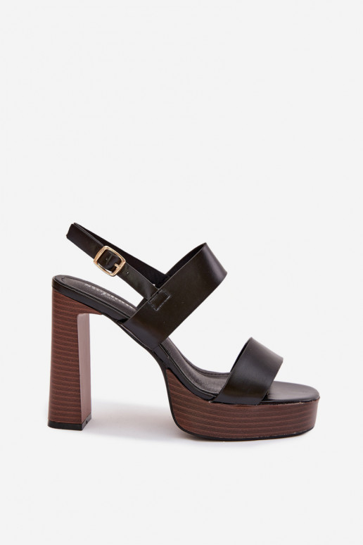Sandalias de tacón alto para mujer. y plataforma Eko Piel de color negro Hanelia
