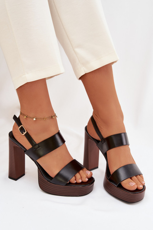 Sandalias de tacón alto para mujer. y plataforma Eko Piel de color negro Hanelia