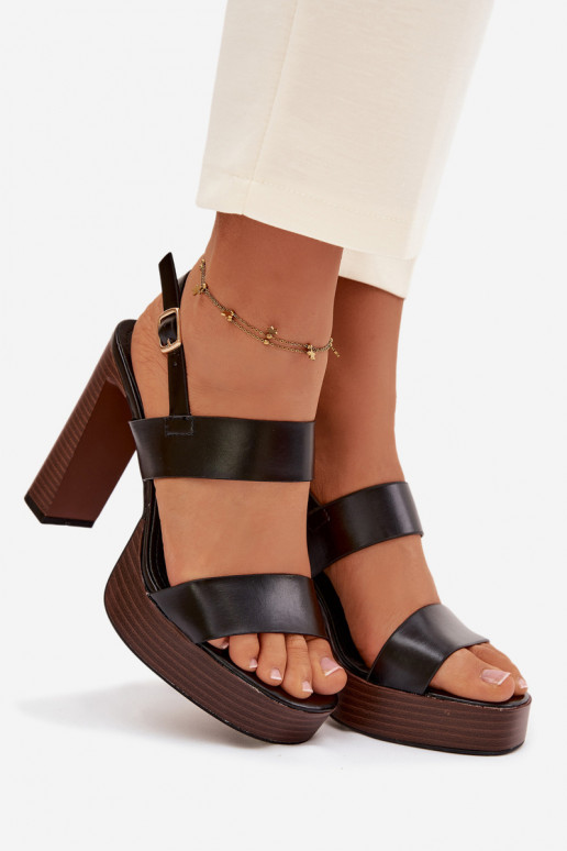 Sandalias de tacón alto para mujer. y plataforma Eko Piel de color negro Hanelia