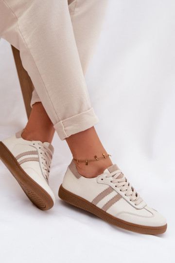 Zazoo N1068 Piel Bajo Zapatillas modelo zapatos. Femenino beige