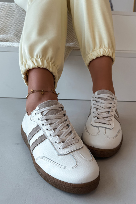 Zazoo N1068 Piel Bajo Zapatillas modelo zapatos. Femenino beige