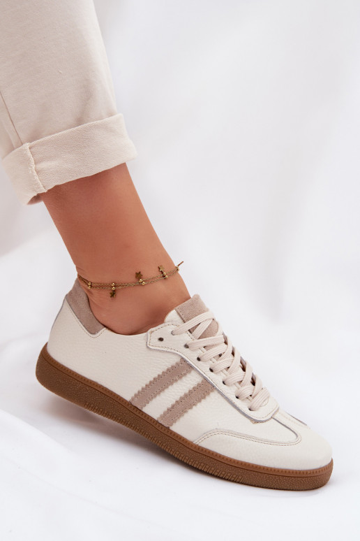 Zazoo N1068 Piel Bajo Zapatillas modelo zapatos. Femenino beige