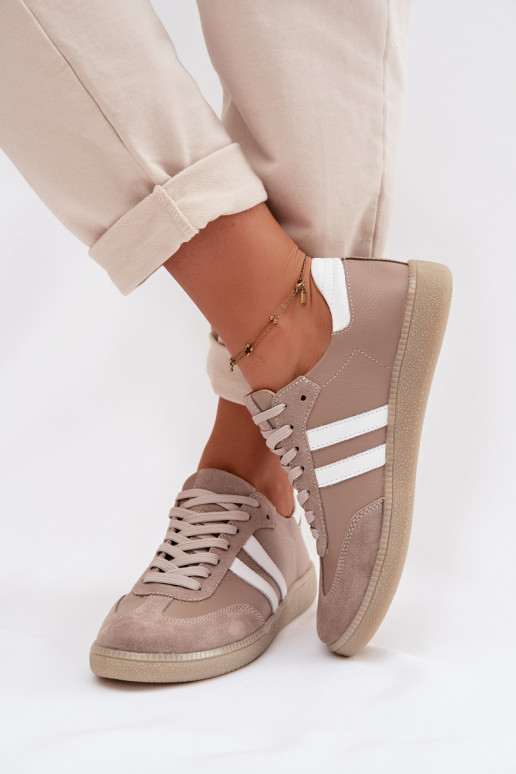 Zazoo N1068 Piel Bajo Zapatillas modelo zapatos. Femenino beige