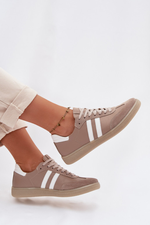 Zazoo N1068 Piel Bajo Zapatillas modelo zapatos. Femenino beige