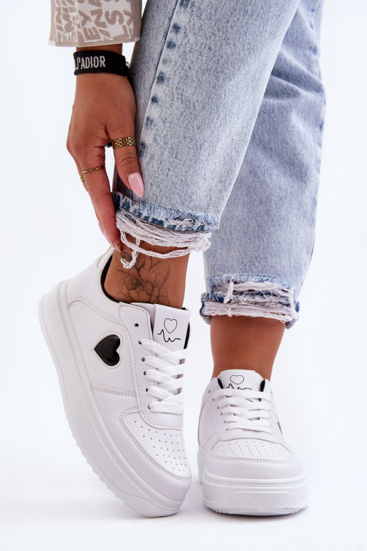 modelo clásico zapatillas Con corazón Blanco-de color negro Amore