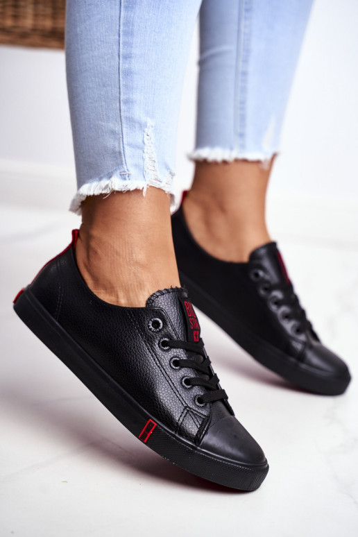 Zapatillas de piel para mujer. Big Star GG274007 de color negro