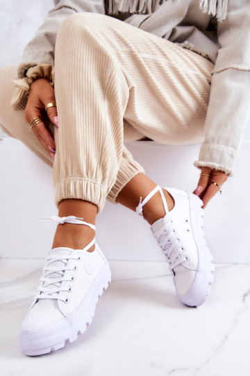 Zapatos de mujer con una plataforma BIG STAR JJ274488 el color blanco 2