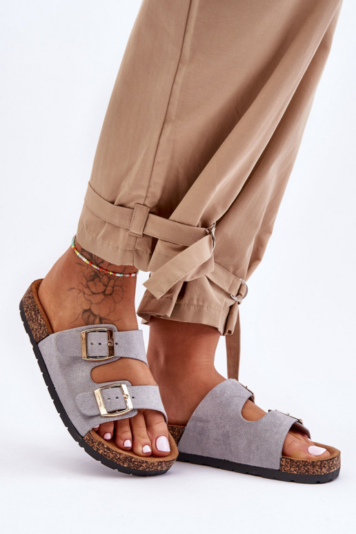 zapatillas de mujer Sobre suela de corcho color gris Cortina