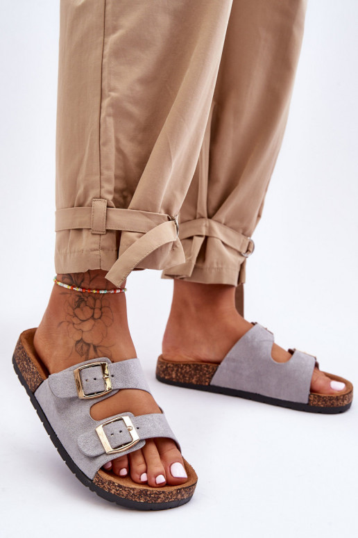 zapatillas de mujer Sobre suela de corcho color gris Cortina