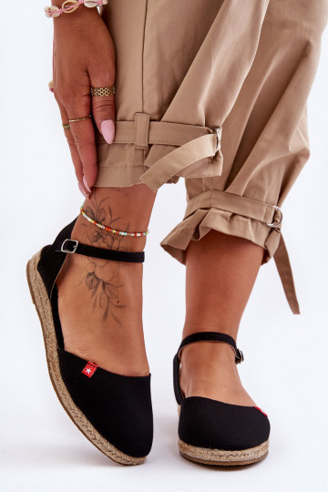 Femenino alpargatas con una plataforma Big Star FF274526 de color negro 2