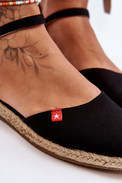Femenino alpargatas con una plataforma Big Star FF274526 de color negro