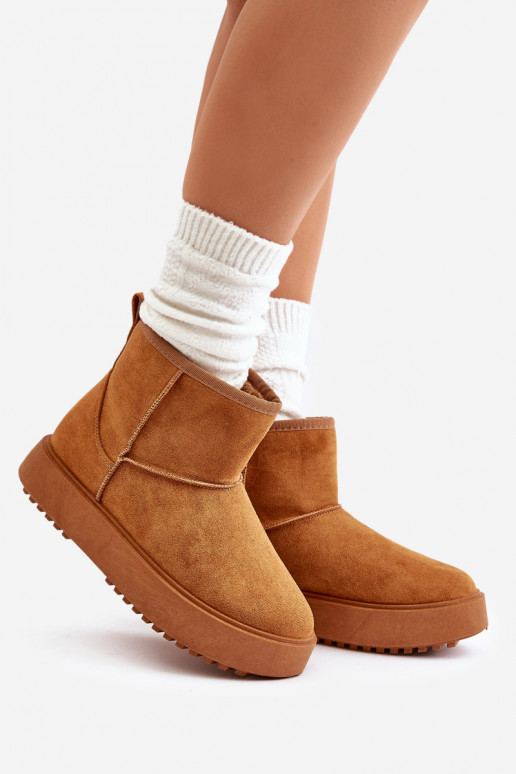 Femenino Botas de nieve con una plataformade gamuza ecológicau color marrón Atteria