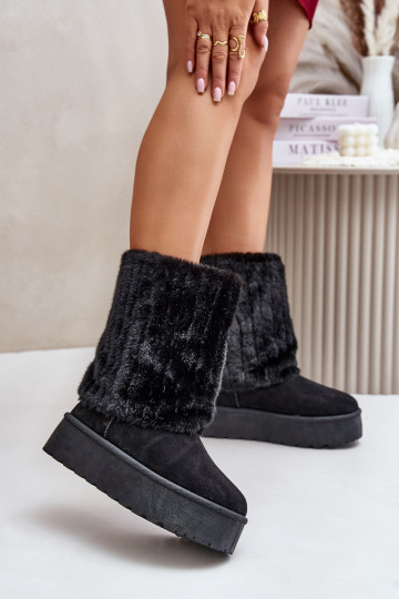 Botas de nieve con una plataformaENyAiniętą CholeAką de color negro Lisonea 2