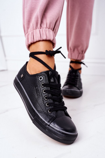 Zapatillas de piel para mujer. BIG STAR II274002 de color negro 2