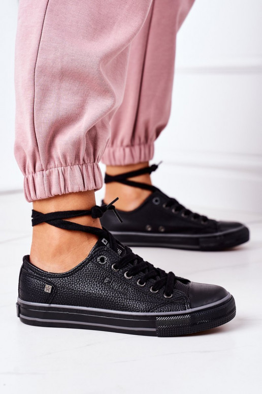 Zapatillas de piel para mujer. BIG STAR II274002 de color negro
