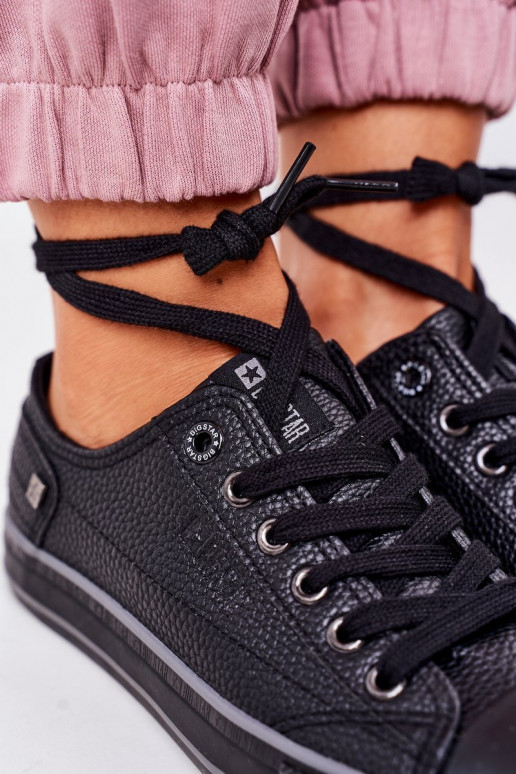 Zapatillas de piel para mujer. BIG STAR II274002 de color negro