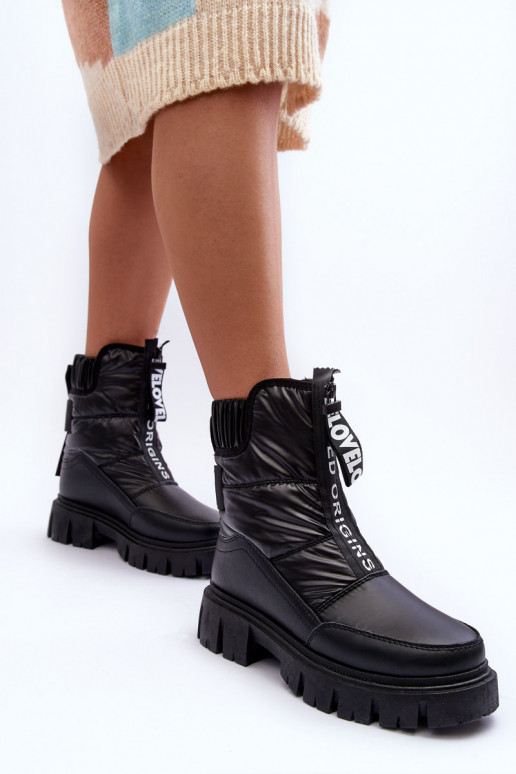 Alto Botas de nieve Femenino calentamiento de color negro Freoc