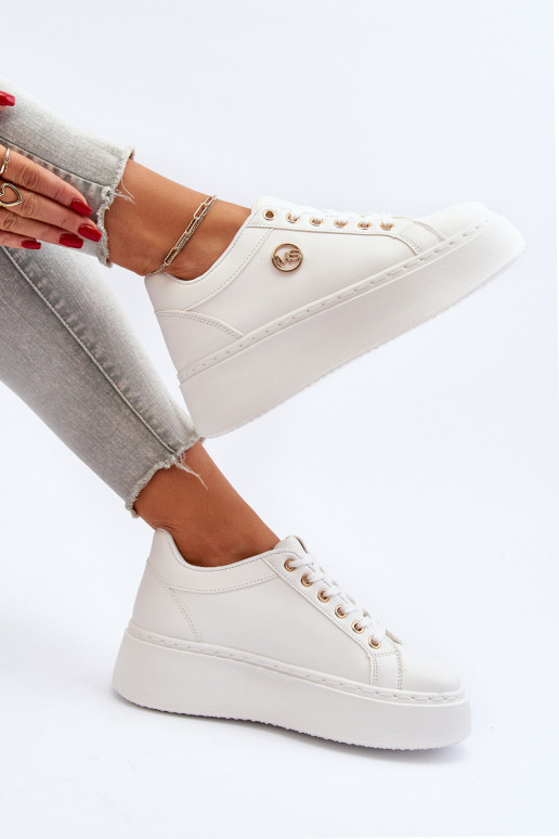Bajo Zapatillas modelo zapatos. Femenino con una plataforma el color blanco Telirra