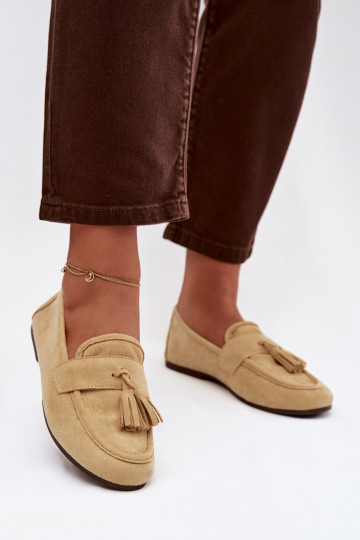 Mocasines de mujer con borlas color amarillo